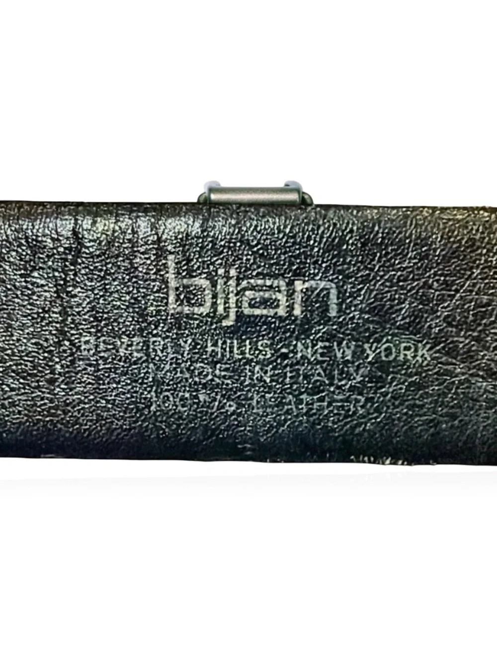 Bijan Men’s Black Leather Belt | Italian Luxury | 44”x1” | Made in Italy
